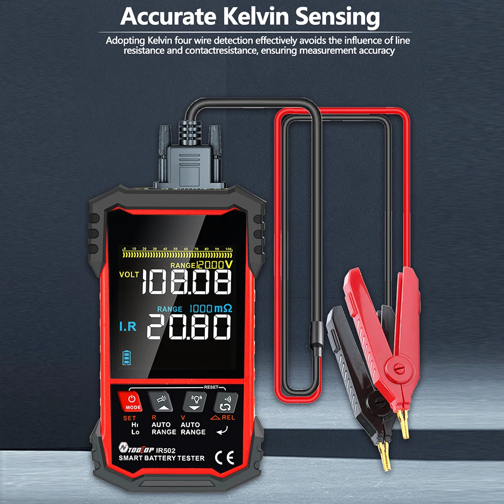 리튬 니켈 카드뮴 배터리 내부 저항 계량기, 교정 가능, 4 선 테스트 도구, IR500, IR502, 120V, 0.000mw-500w