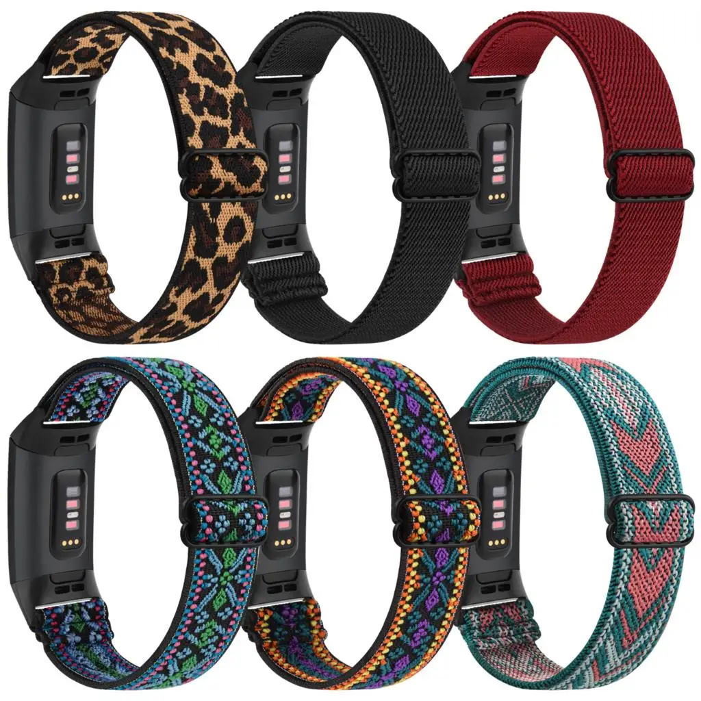 

Nylon Elastic Watch Band For Fitbit Charge 4 3 Strap Sports Fabric Bracelet Correa For Fitbit Charge 3 4 Band Woven Watchband