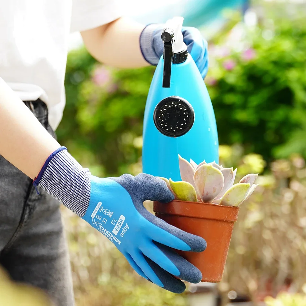 1 Pairs Garden Yard Outdoor Work Waterproof Working Gloves for Women & Men Latex Coated Work Gloves Breathable DIY