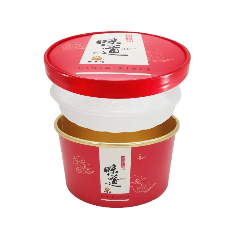 

Customized productCustomized logo to go paper food container with insert tray soup rice bowls with lid