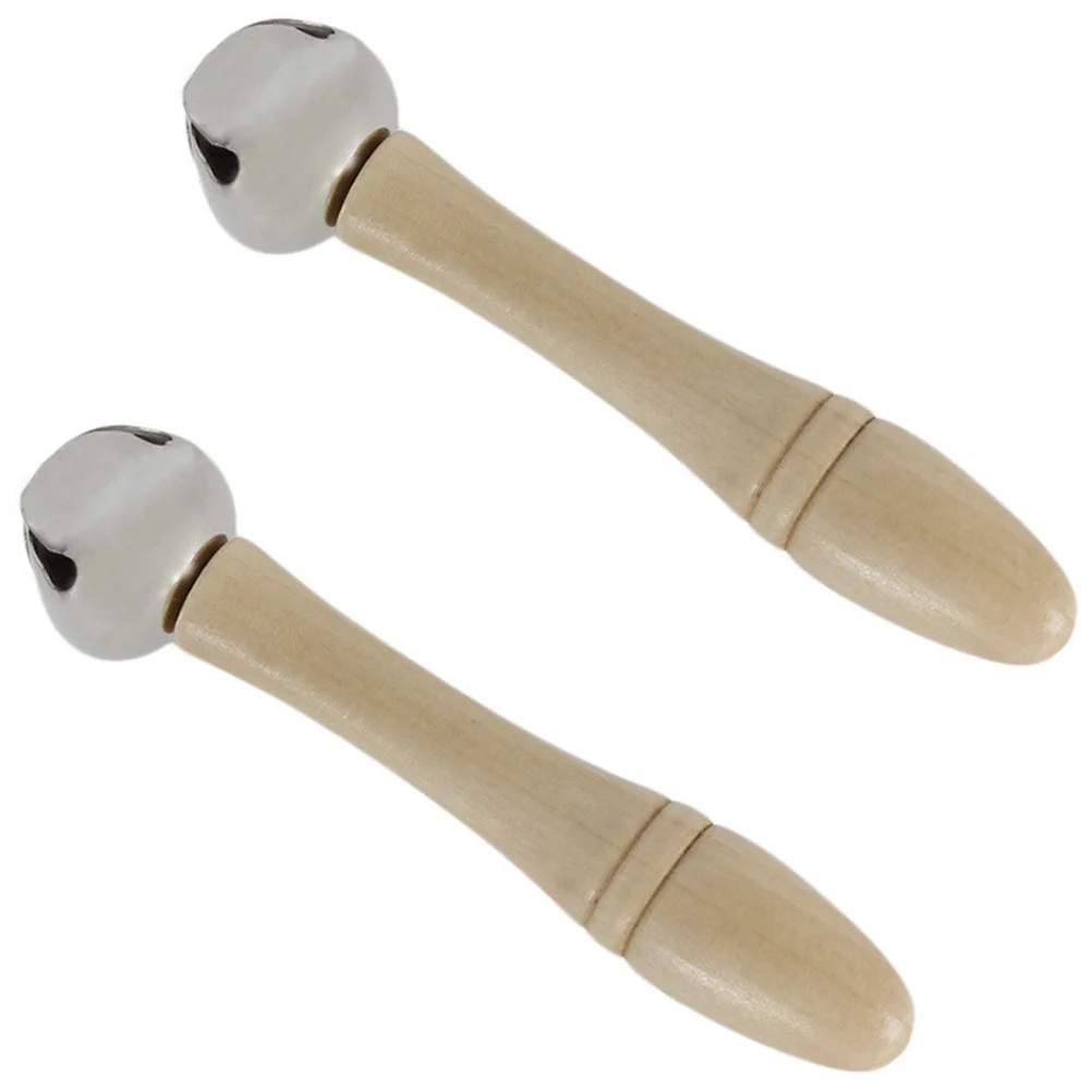 

Hand Jingle Bells Wooden Hand Sleigh Bells Jingle Shaker Bells Handhold Bell Rattles Musical Bell Instruments Handheld Bells