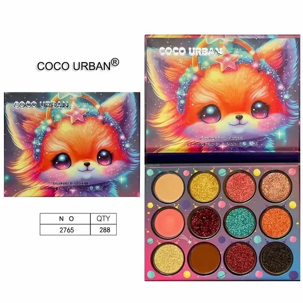

Cartoon Animal Cute 12 Colors Eye Shadow Plate Mashed Potatoes Shimmer Matte Ins Performance Stage Pressed Glitter Eyeshadow