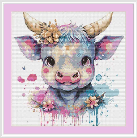 

25 акварельных крупного рогатого скота 8-46-46 Набор для вышивки крестиком Aida 14CT 14CT холщовая ткань Набор для вышивки декор гостиной
