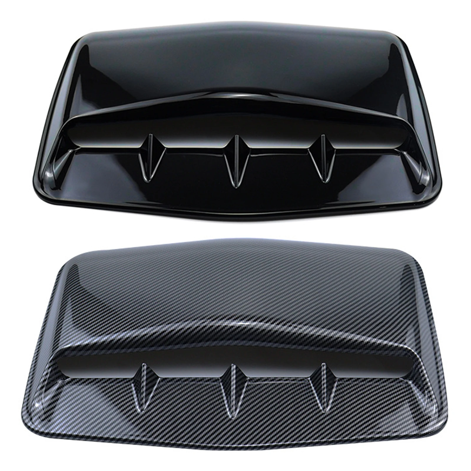 Universal Carbon Fiber Car Air Flow Intake Hood Scoop Bonnet Vent Cover Decorative Sticker hood scoop stickers hood scoop car body trim accessories