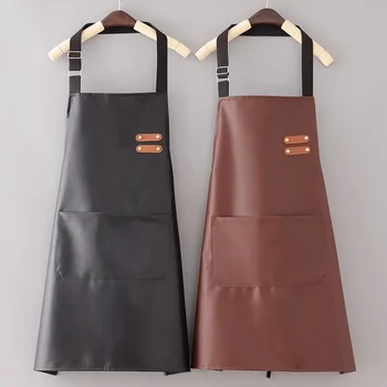 PU Leather Waterproof Oil-Resistant Apron 1