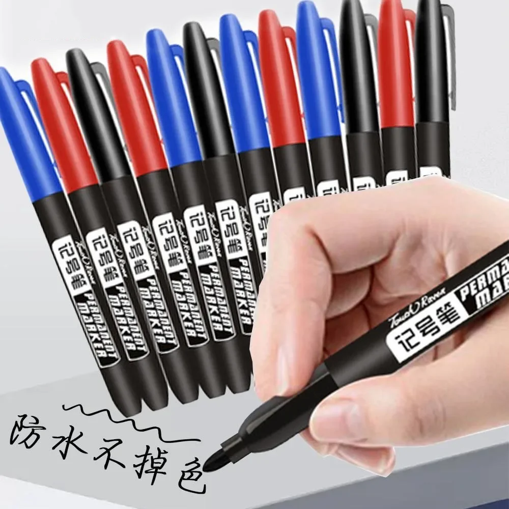 1/100pcs Permanent Marker Pen Drawing Markers Oil-Based Waterproof Black Blue Red Ink Sketch Pens Stationery Art School Supplies permanent marker pen marker pens permanent marker permanent markers pen marker markers pen marker pen art marker pens art markers sketching markers