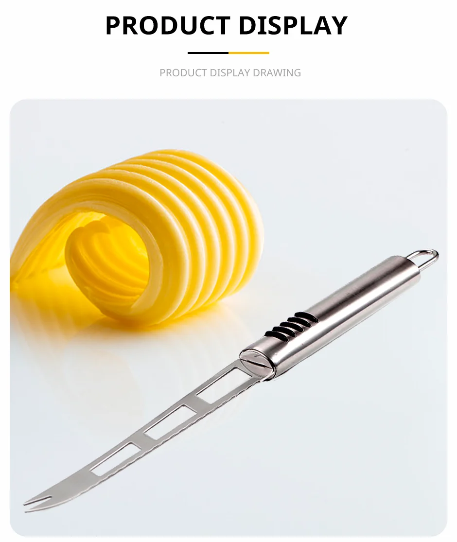 Description Picture 5 of itemCheese Knife Kitchen Tool Stainless Steel Multifunctional Baking Tool Pizza Butter Noodle Cutter Circular Handle Kitchen Accesso