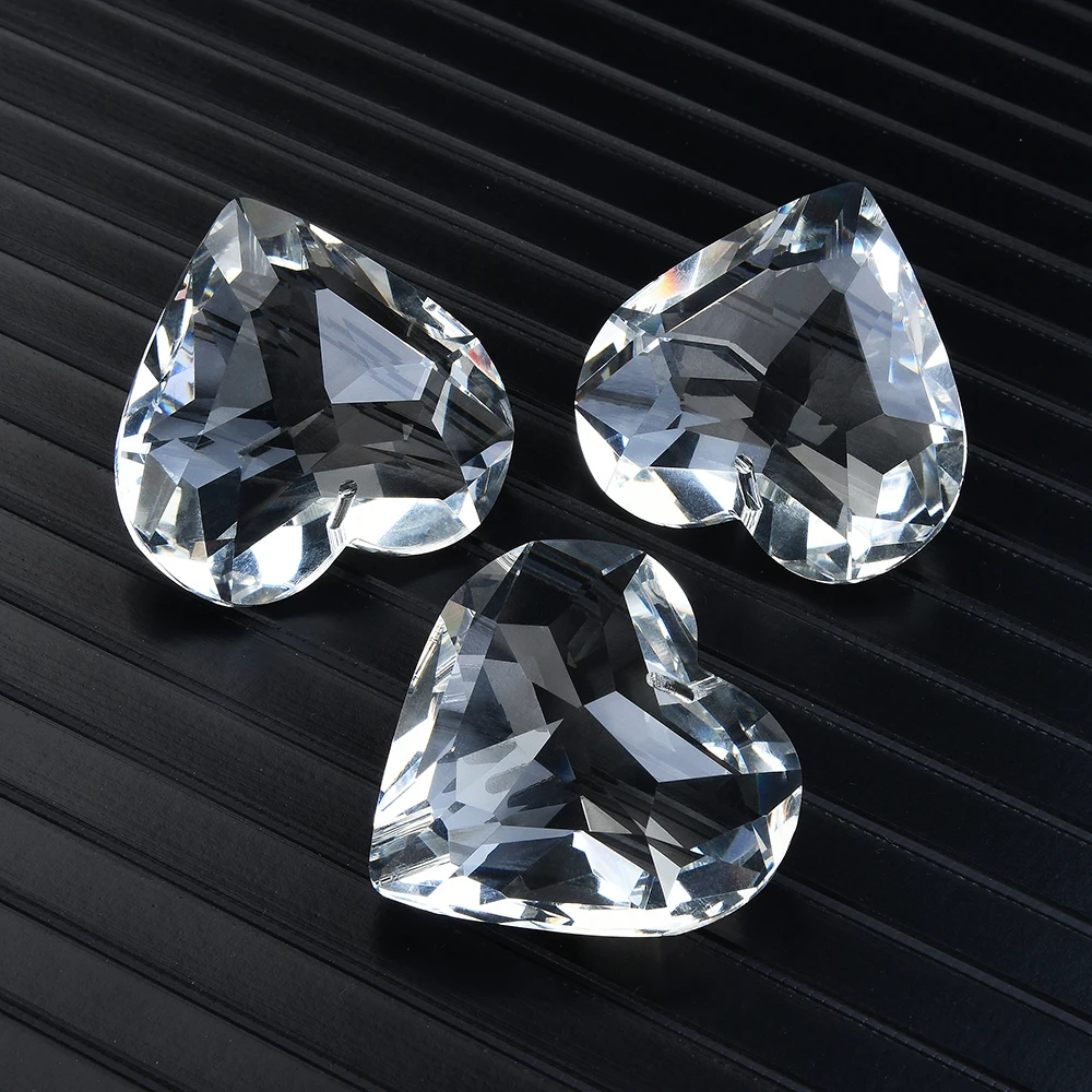 1 Pc 45mm Crystal Prism AB Clear Faceted Large Heart Chandelier Crystal Hanging Ornaments DIY Suncatcher Pendants Rainbow Maker