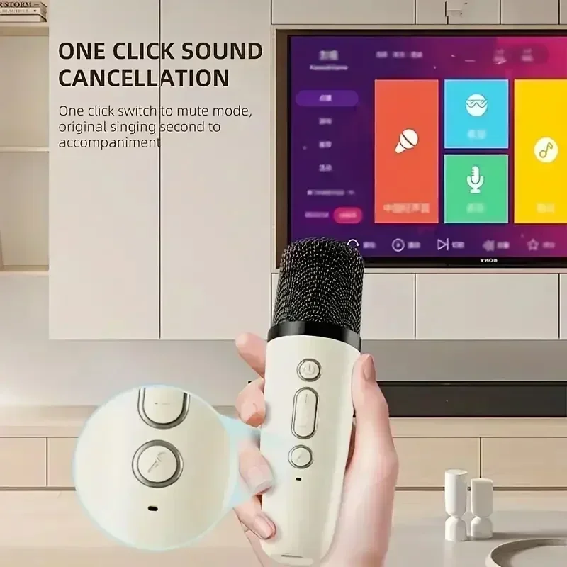 Karaoke Speaker Bluetooth Portable 5.3 PA System with 1-2 Wireless Microphones Home Family Singing Children's Gifts K12