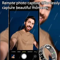 New Smart Ring R13 LED Display Screen Gesture Sweep Video Heart Rate Sleep Monitor 5ATM Waterproof Wireless Charging Rings 2025 - Image 5