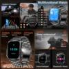 Military Smart Watch Men 2.01"HD 240*296 Screen 3ATM Waterproof Flashlight 400mAh Battery Heart Rate Sport BT Call Smartwatch 2
