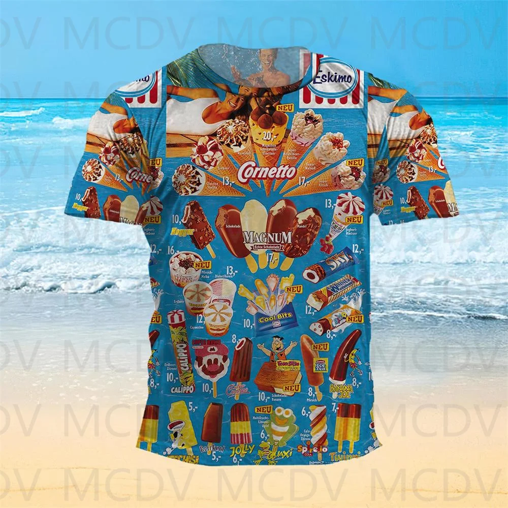 

Men's Summer Shorts Sleeve Shirts Ice Shirt 3d Printed Men's T-Shirt