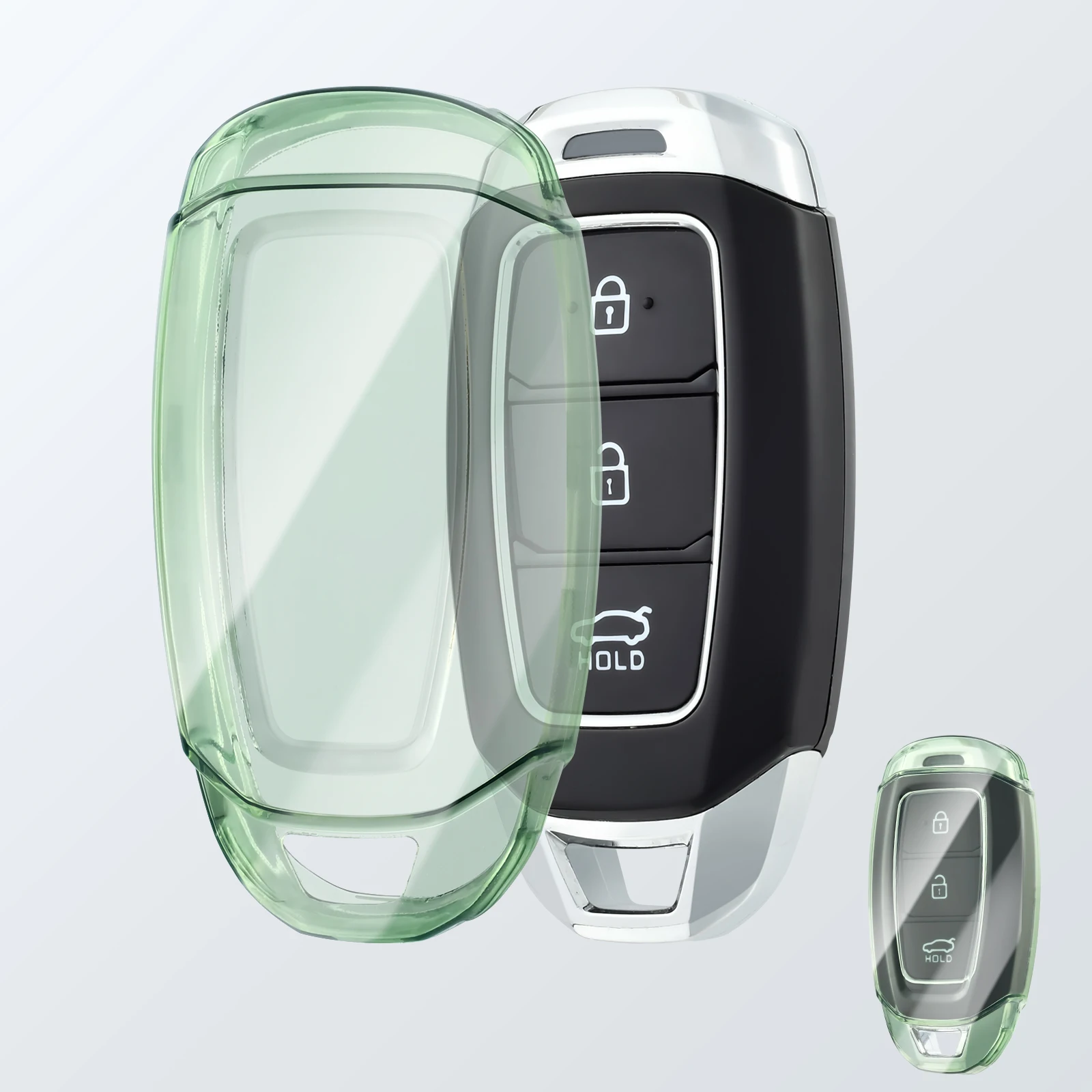 Transparent Car Key Holder with Keychain