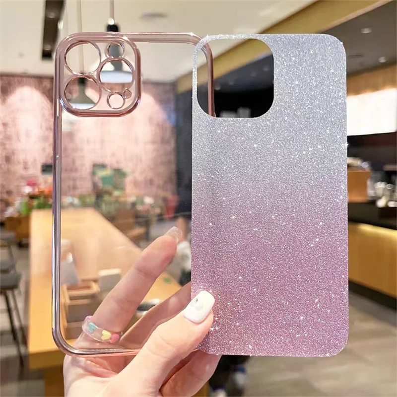 Glamorous Glitter Shiny Phone Case - Protective Back Cover with Plating Bling Finish