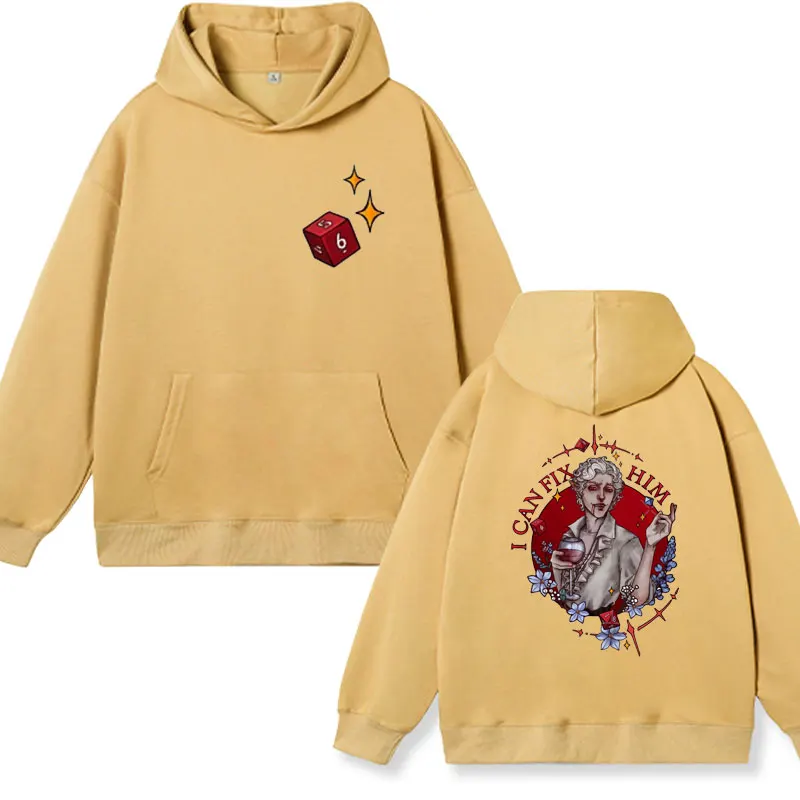 Limited Astarion Baldurs Gate 3 Vintage Graphic Print Hoodie Men's Fashion High Quality Fleece Pullover Oversized Sweatshirts