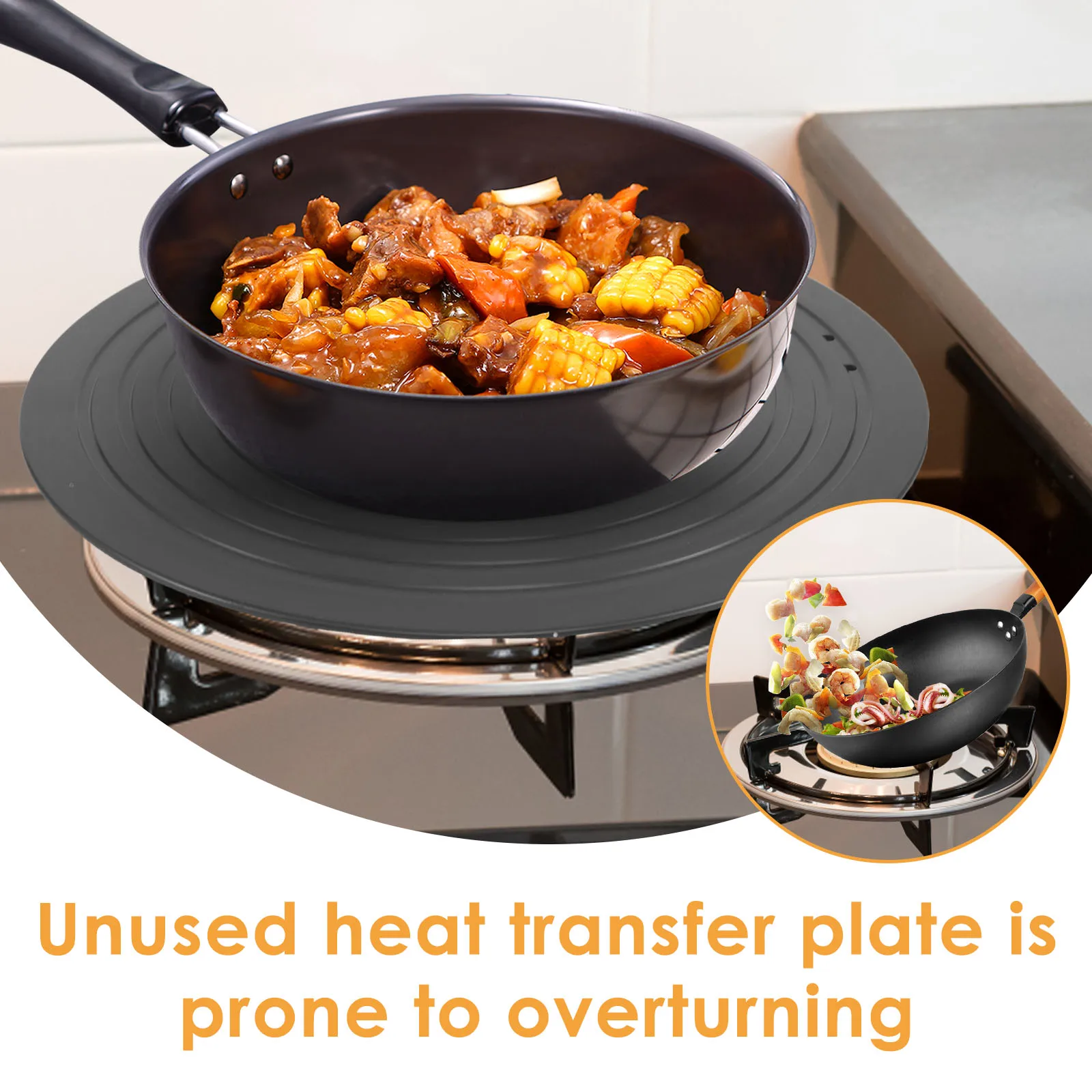 Heat Diffuser Plate with Removable Handle 3 Layer Heat Conduction Plate Portable Uniformly Heated Diffusion