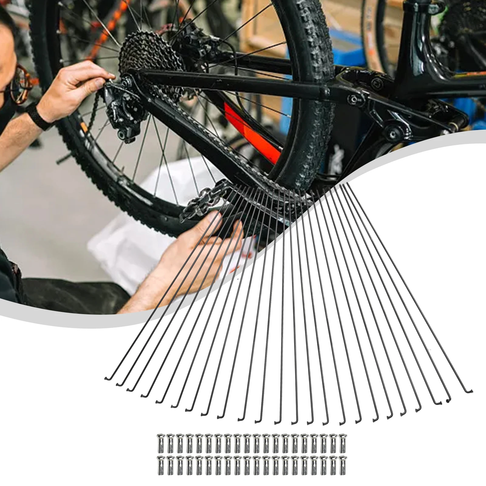 NIPPLES SPOKES 261MM 270MM 287MM For 27.5/26/29 Bikes And HUBS High Quality Steel + Steel Cap MTB Bike Durable bicycle spokes,bike spokes nipples