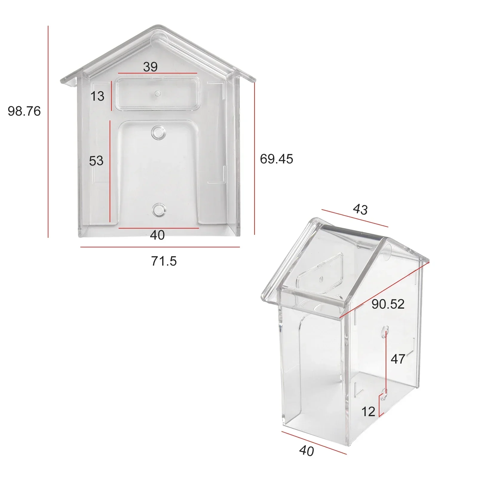Doorbell Waterproof Cover Transparent Wireless Doorbell Rain Cover Protective Box Outdoor Waterproof Shell