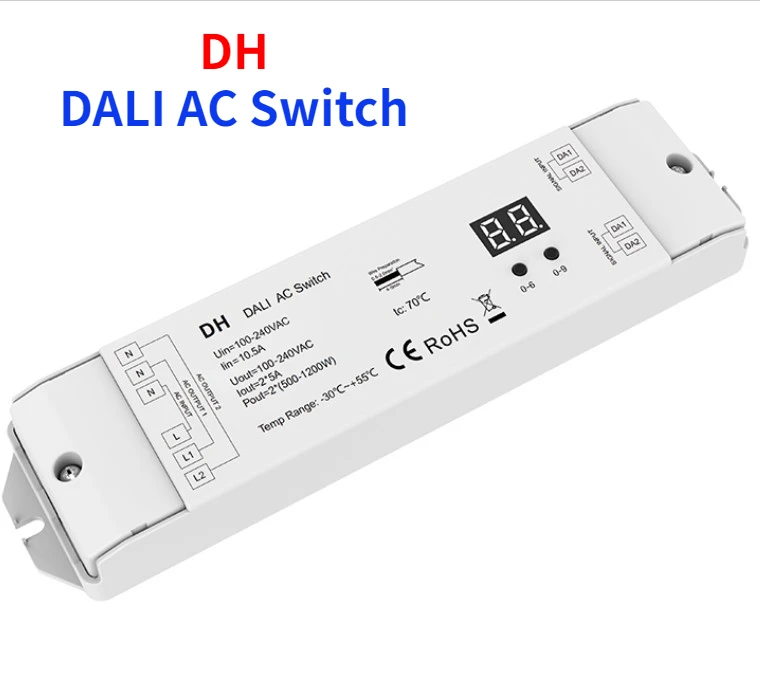 New-SKYDANCE-AC100-240V-DALI-AC-LED-Light-Switch-2-Channel-Dimmer ...