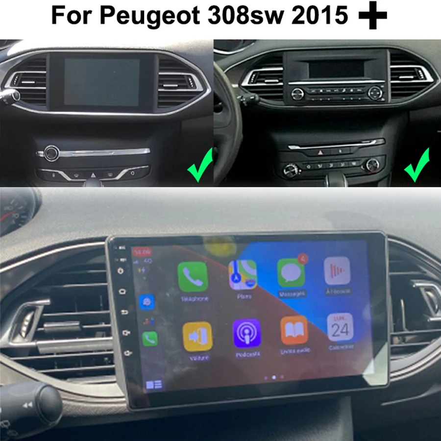 プジョー308sw 2015用カーステレオ,メディアプレーヤー,2 din,android