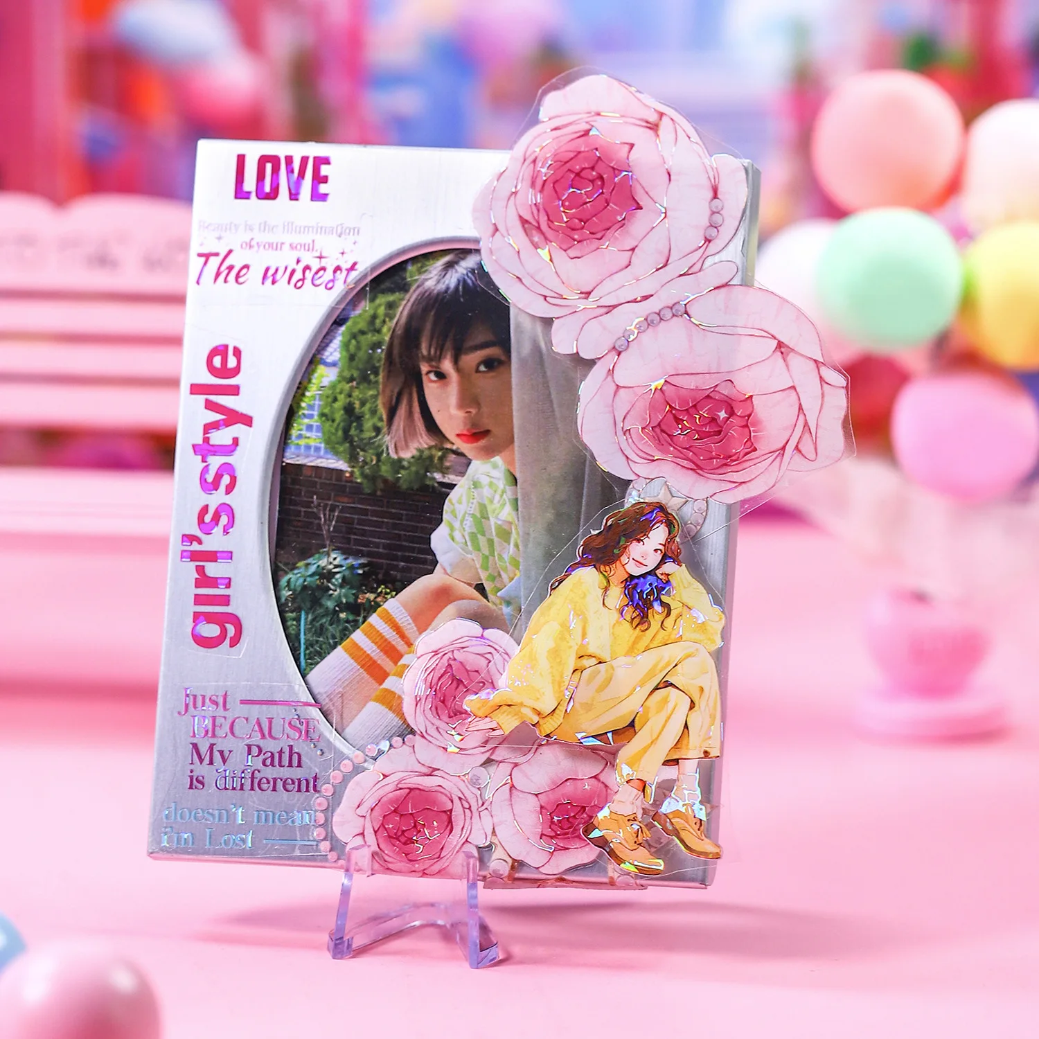 마스킹 테이프, 도파민 소녀 일기 장식 접착 스크랩북 DIY 종이, 일본 스티커, 로트당 1 개