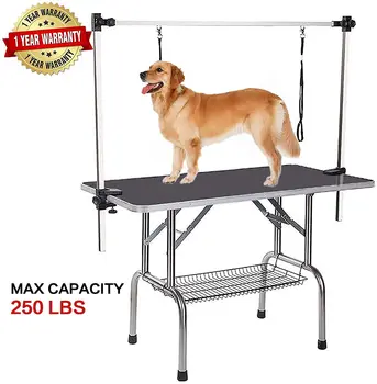 36"/46" Professional Dog Pet Grooming Table Adjustable Heavy Duty Portable w/Arm & Noose & Mesh Tray 1
