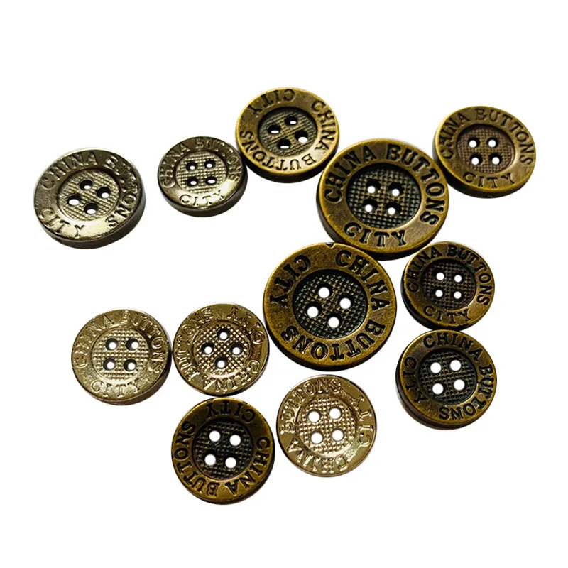 50pcslot151821mmImitationMetalVintageButtonsPlasticResin4