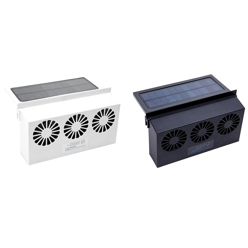 

AU04 -Solar Powered 3 Fan Car Exhaust Fan, Car Radiator Fan Air Vent Radiator Energy Saving Exhaust Fan Radiator