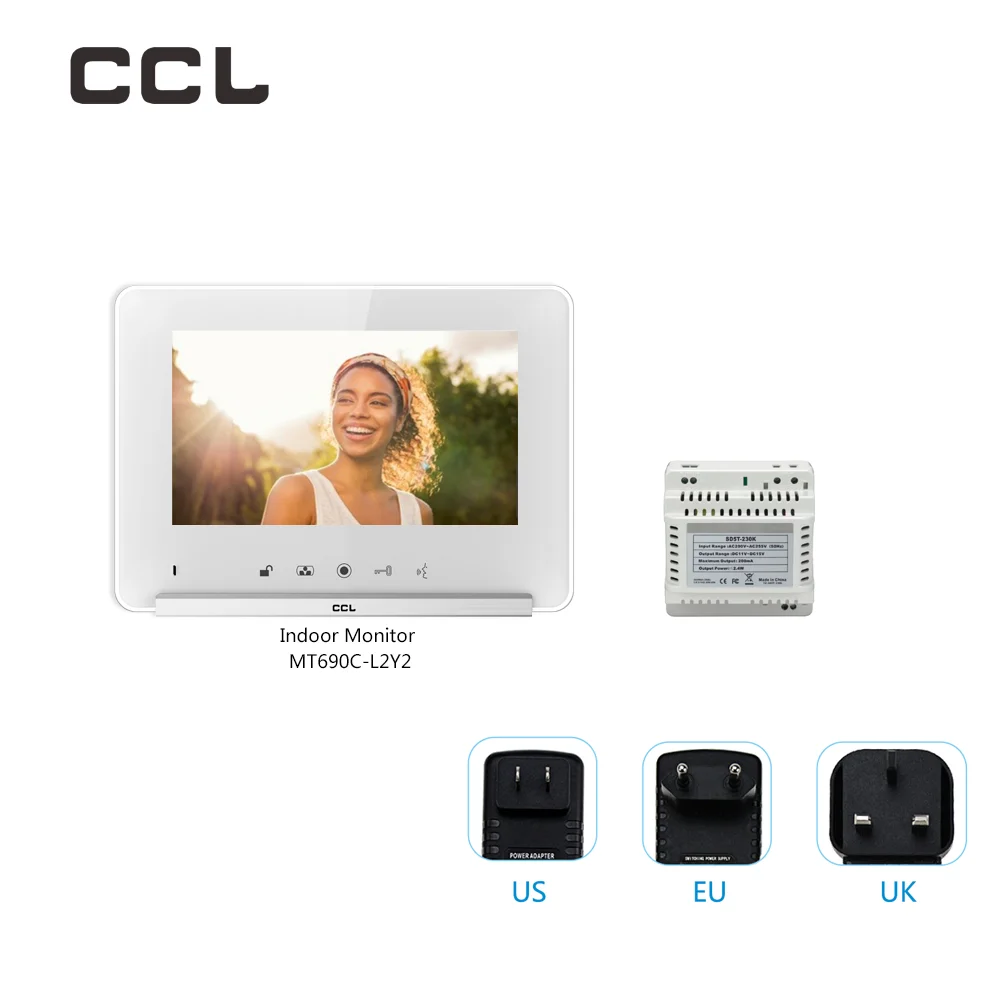 Ccl 7 Polegada monitor casa vídeo porteiro proteção de segurança porta telefone câmera campainha 2-wire villa sistema visão noturna