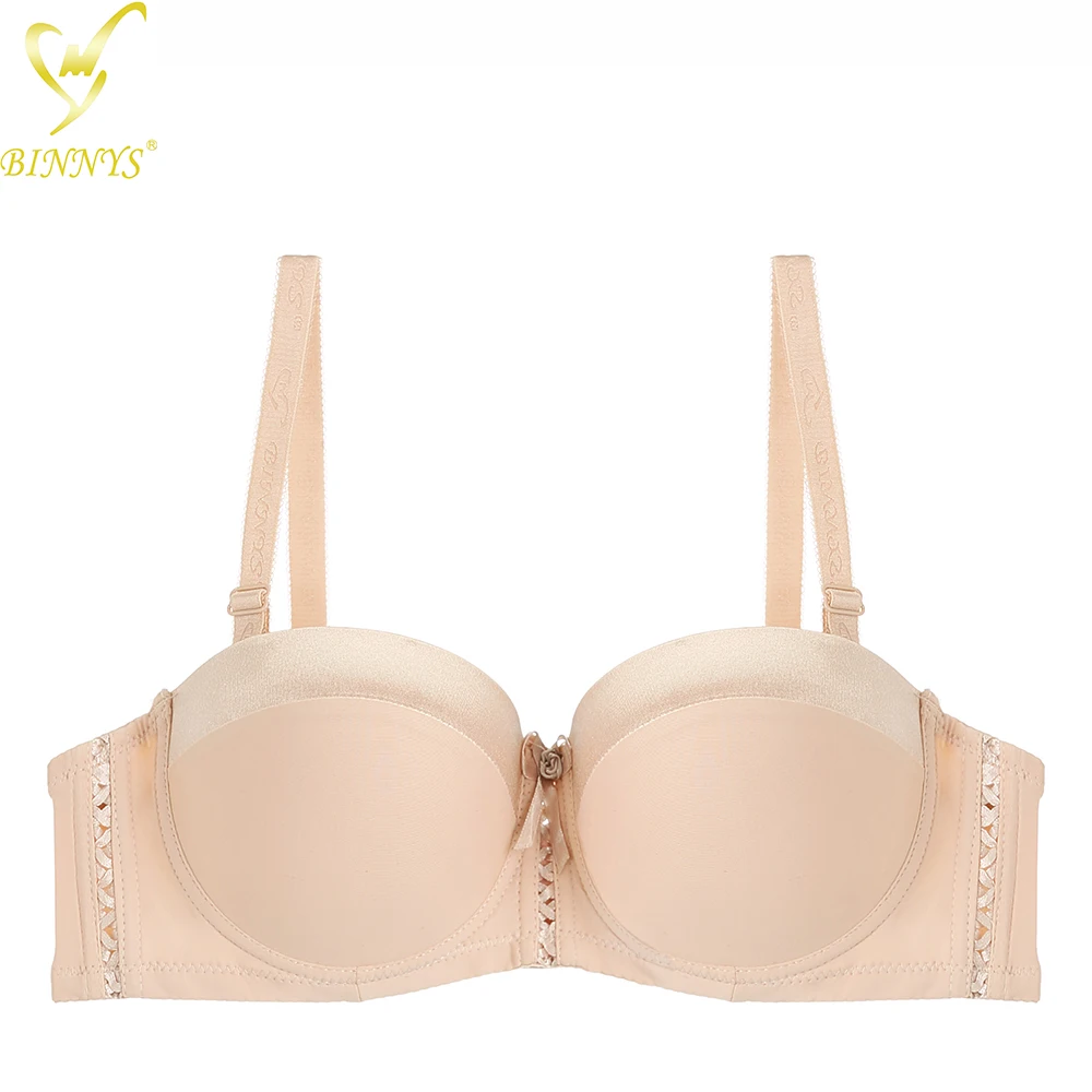 BINNYS Woman Bra C Cup Strapless Bra Sexy Gathered Ladies Bra Kit Soutien  Gorge Half Cup Push Up - AliExpress