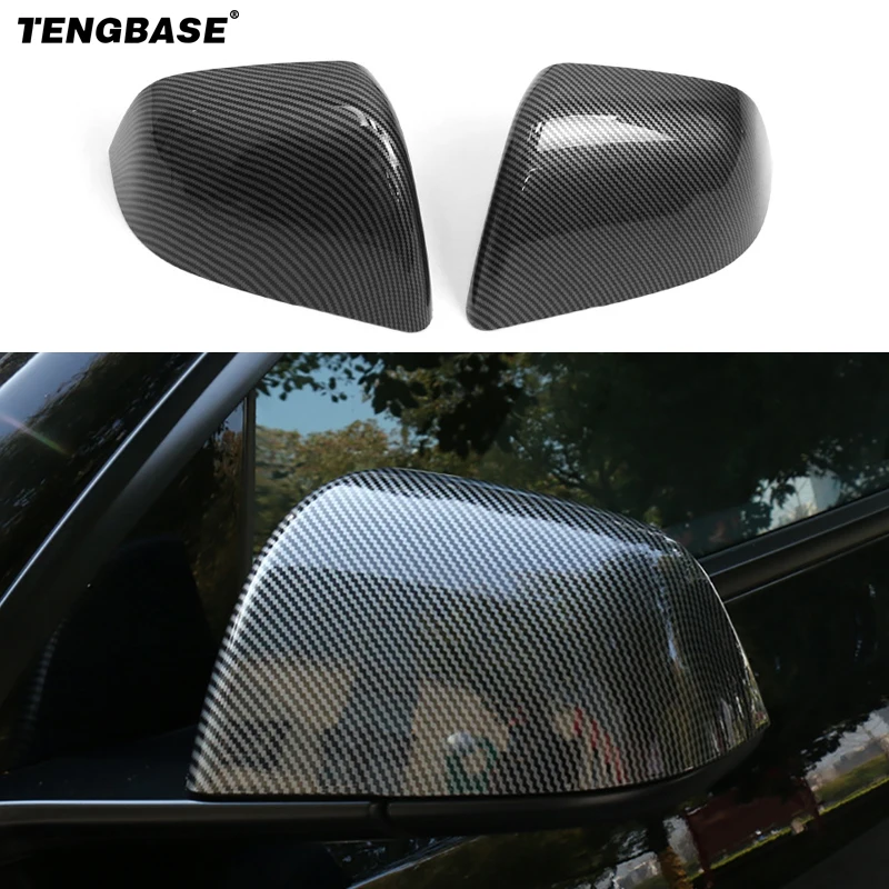 

For Tesla Model Y 19-22 Wing Side Mirror Cap Replacement Decroration Carbon Fiber Side Rearview Mirror Cover Car Accessories
