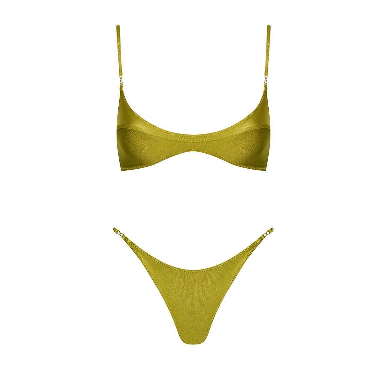 2Pcs Deep V Swimsuit With Long Skirt Women Sexy Swimwear Female Bikini Cut Out Biquini Swim Suit Shiny Button Bodysuit Beachwear