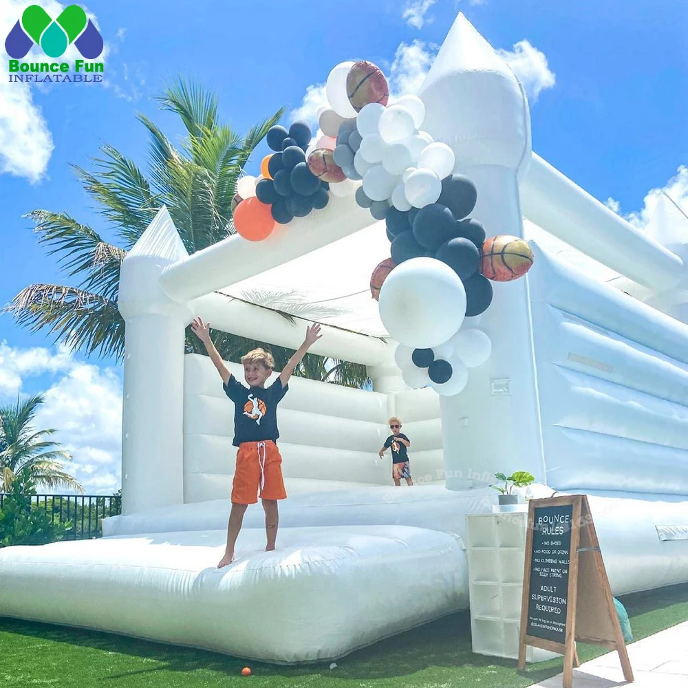 13x13ft-4x4m Outdoor Big Inflatable Wedding Bouncer,White Bounce