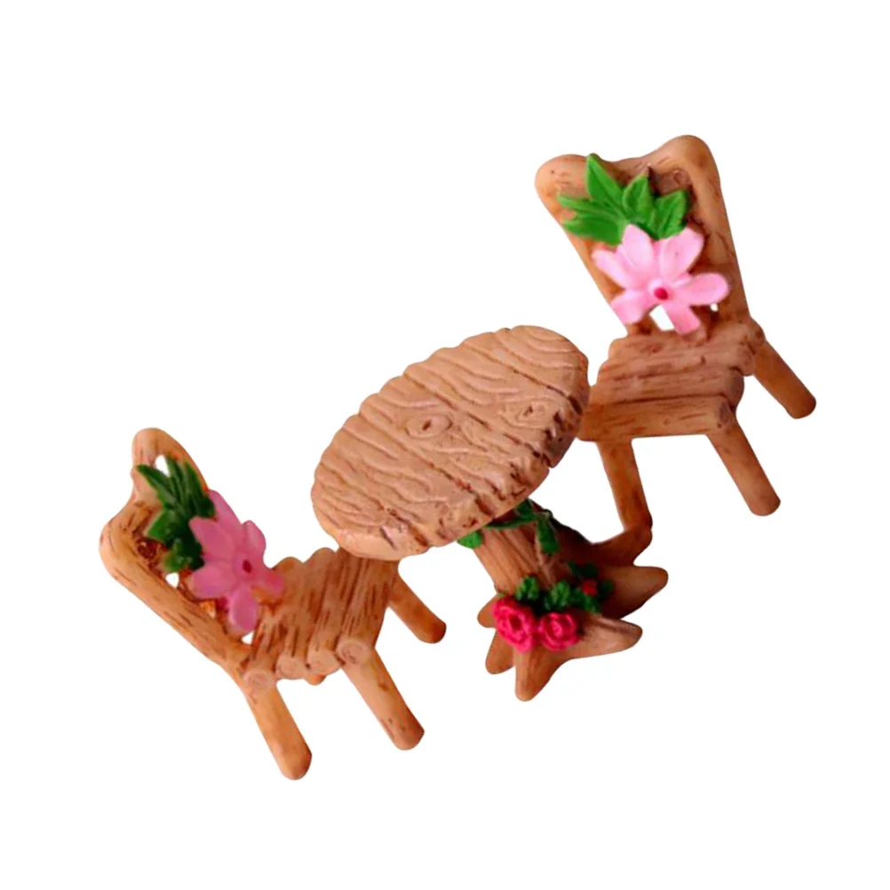 

Furniture Mini Resin Chair Plant Decor Tables and Chairs Miniature Landscape Accessory