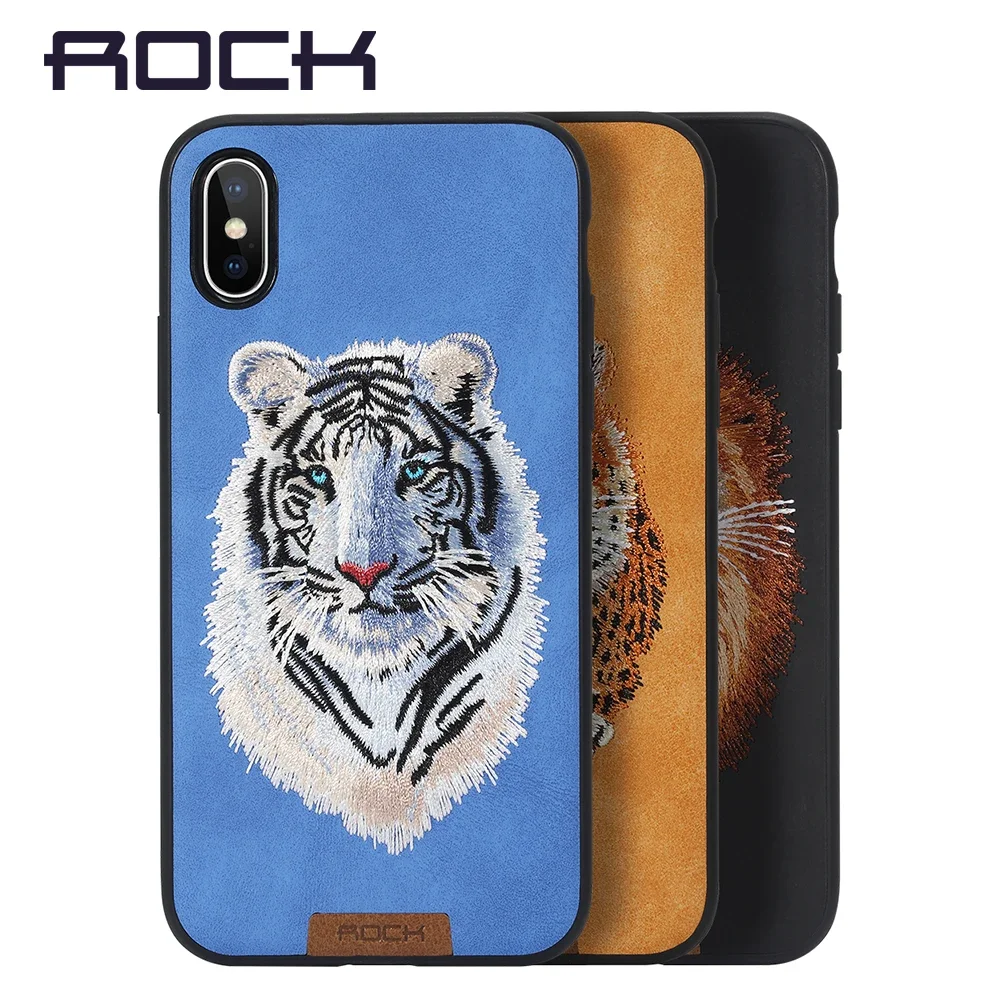 

Case For iPhone X , ROCK Beast Series Cover For iPhone X Back Cover Protector PC + TPU Embroidered Pattern Case For iPhone X