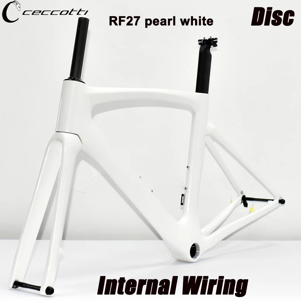 CECCOTTI RF27 Model Road Bike Frame Internal Wiring Carbon Frame T47BB Disc Brake Bicycle Frameset