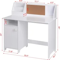 Kids Study Desk with Storage, Wooden Children School Study Table with Hutch and Storage Cabinet for 3-8 Years Girls Boys 2