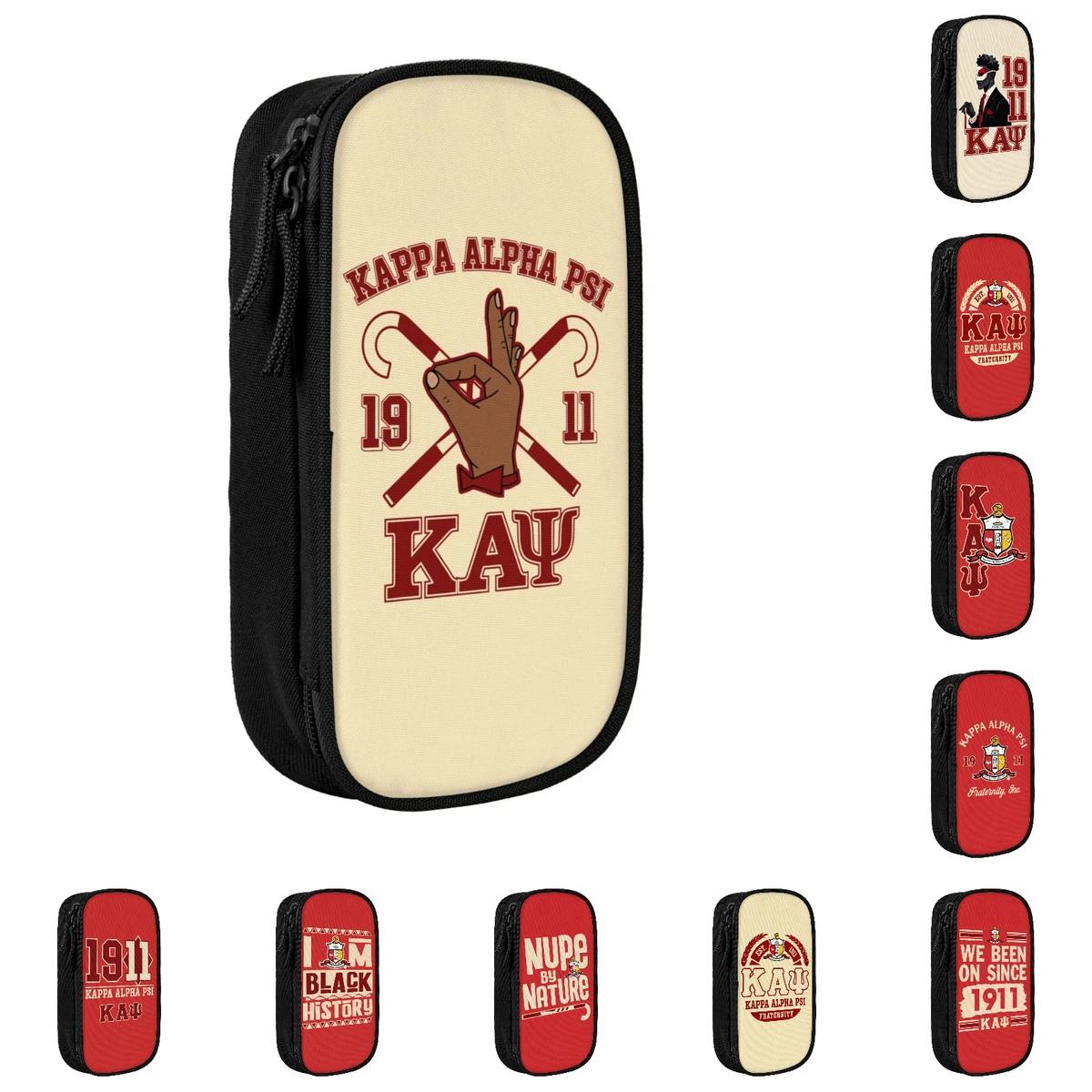 Kappa Fraternity Alpha Psi KAP Big Capacity Pencil Pen Case Stationery Bag Pouch Holder Box Organizer Teens Girls Adults Student