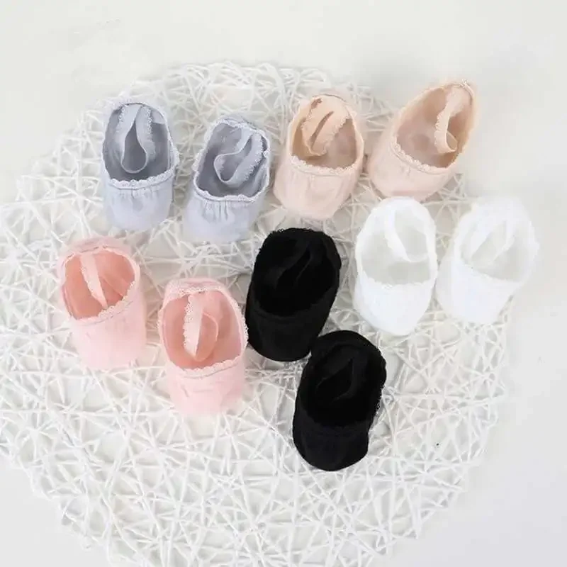 Cotton Socks Kids Socks Baby Socks Girls Socks Newborn Baby Socks Summer Lace Solid Color Princess Girl Infant Anti-slip With Rubber Soles