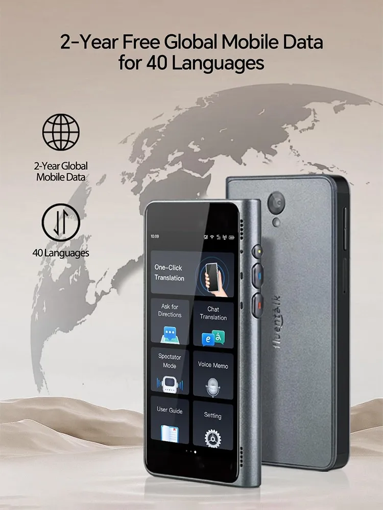 Dispositivo Traduttore Linguistico - Supporta 138 Lingue Online, Traduzione Vocale E Foto Offline, Schermo 2.4" - Foto 9