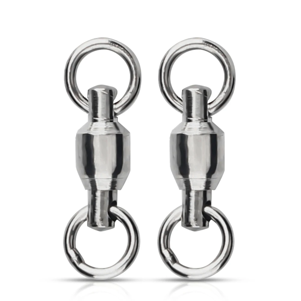 

20Pcs Ball Bearing Swivel Solid Rings Stainless Steel Fishing Connector Freshwater Saltwater Fishing for Trolling Bait Lure