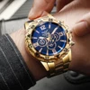 1pc Men's Business Watch Fashion Stainless Steel Men's Sports Quartz Watch 1
