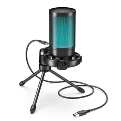 RGB USB Gaming Microphone with Light-touch Mute and Tripod Stand (A2)