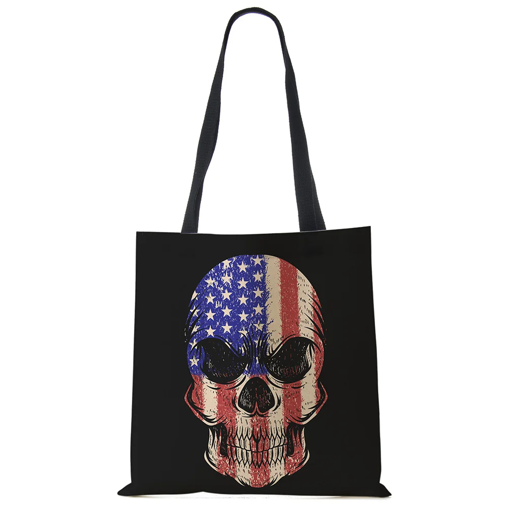 USA Independence Day Print Tote Shoulder Bag For Women Shopping Reusable Bags Large Travel School Beach Bags