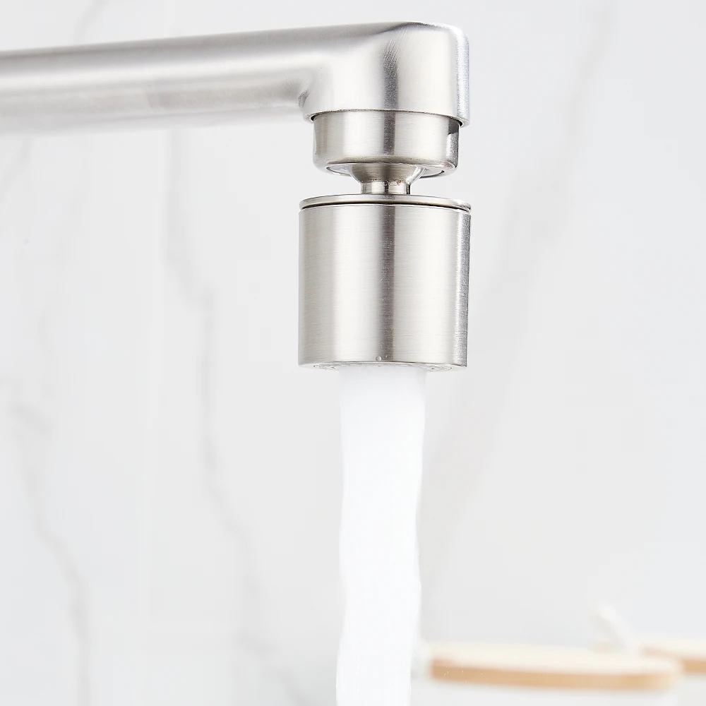 

Sink Faucet Single Handle Wall Mounted Water Tap 360° Rotatable Basin Faucet Modern Stainless Steel Water Saving Washbasin Tap