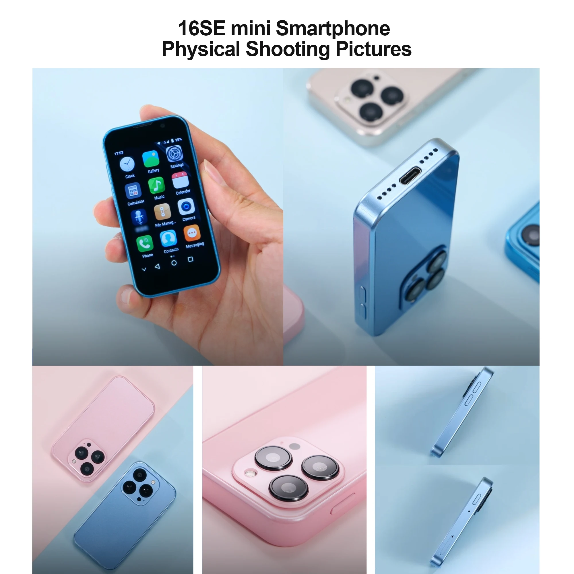 SERVO 16SE MINI Cute Smartphone 3G WCDMA Android System 2GB+16GB Play Store WhatsAPP Face Unlock WiFi Small Pocket Smart Phones