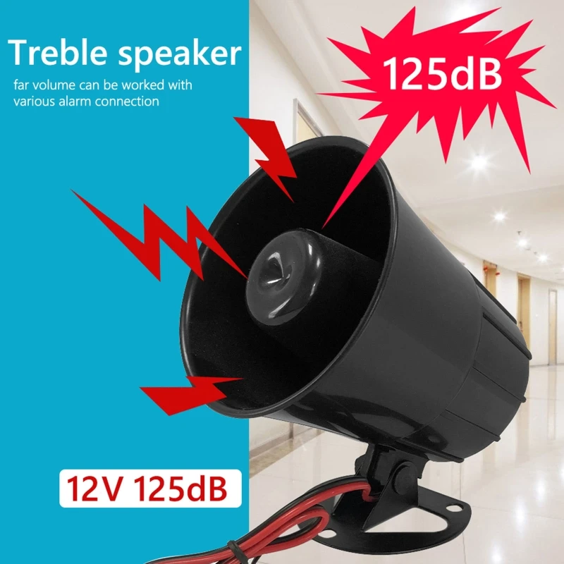 12V Loud Horn Sirens Warning Siren for Home Factory Warehouse Security Fireproof 101A |