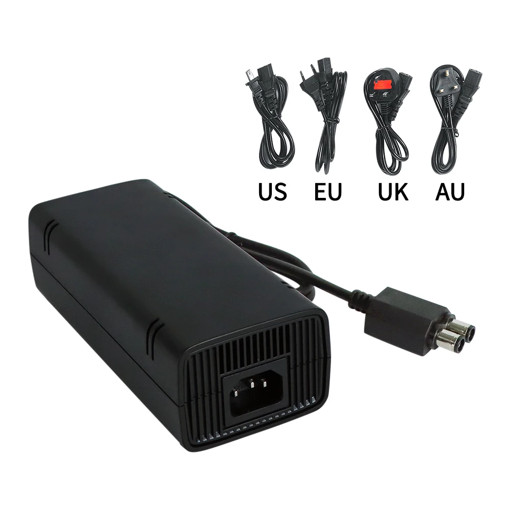 Power Supply Power Adapter Game Console Power Adapter 100~240V 135W AC Adapter Replacement Charger with Cable Auto Voltage Low Noise for Xbox 360 Slim Console