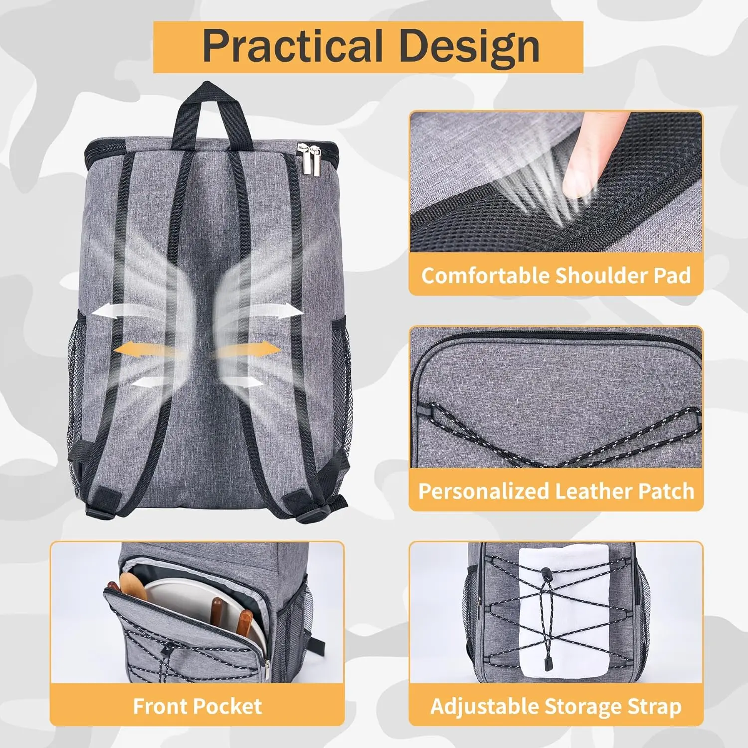 Cooler Backpack Large Insulated Leak Proof Lunch Backpack Portable Lightweight Cooler Bag for Travel Hiking Camping