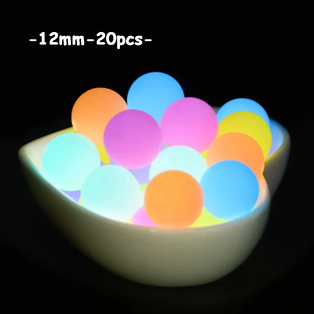 Silicone Beads Lofca Luminous Beads 12mm 20pcs Silicone Loose Glow In The Dark Marking DIY Necklace BPA Free for Pacifier Gift Accessories